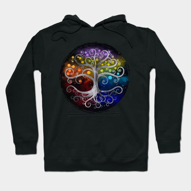 Tree of life Silver Swirl Hoodie by Nartissima